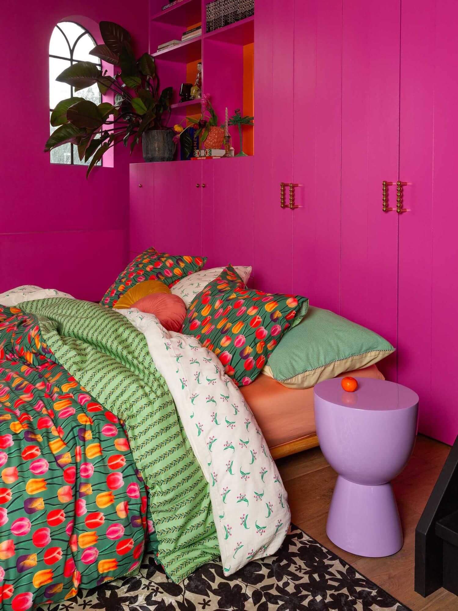 135x200 Tulpen Bettwäsche mit Reißverschluss und Bio Baumwolle