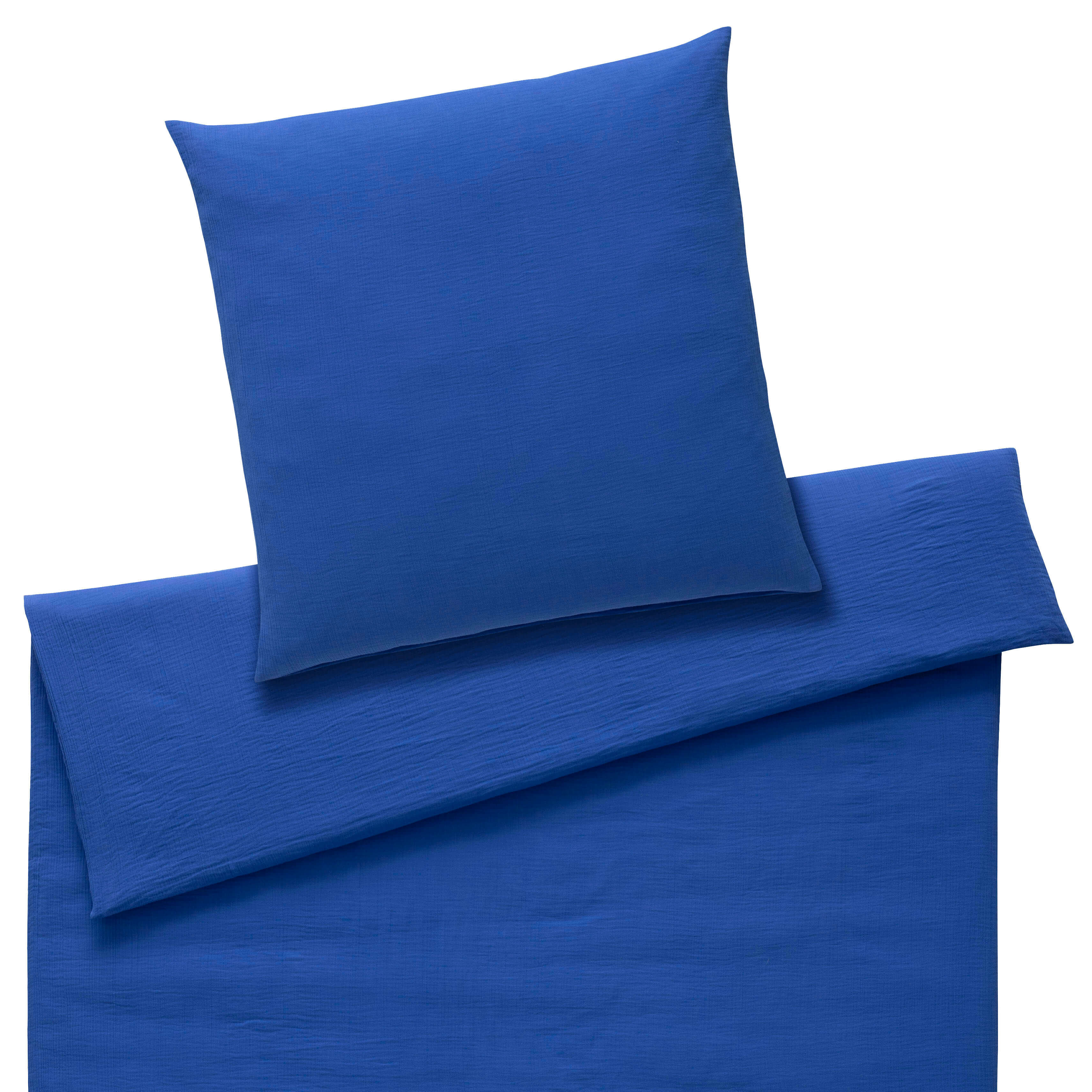 Musselin Bettwäsche in Blau 135x200 & 155 x 220cm