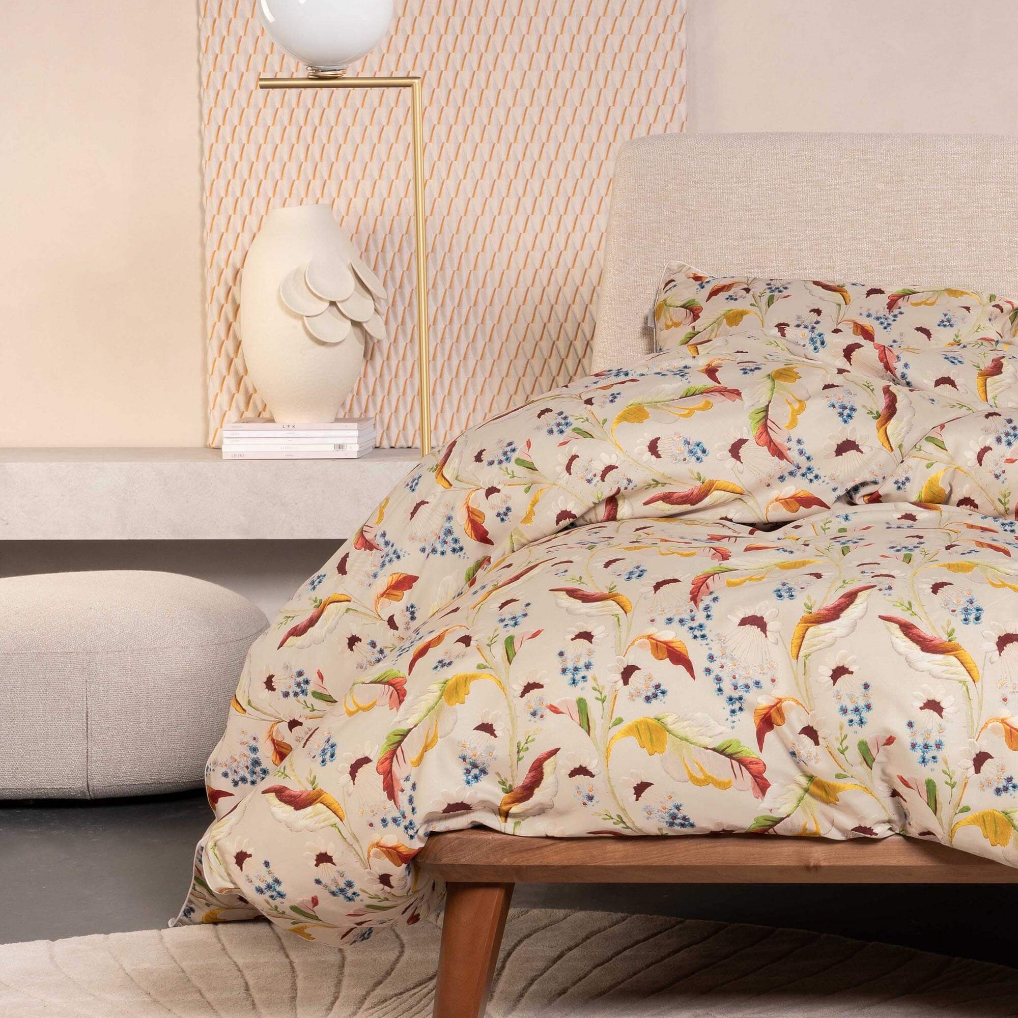 Bio Baumwollsatin Bettwäsche 135x200 Essenza Aurelina in Beige