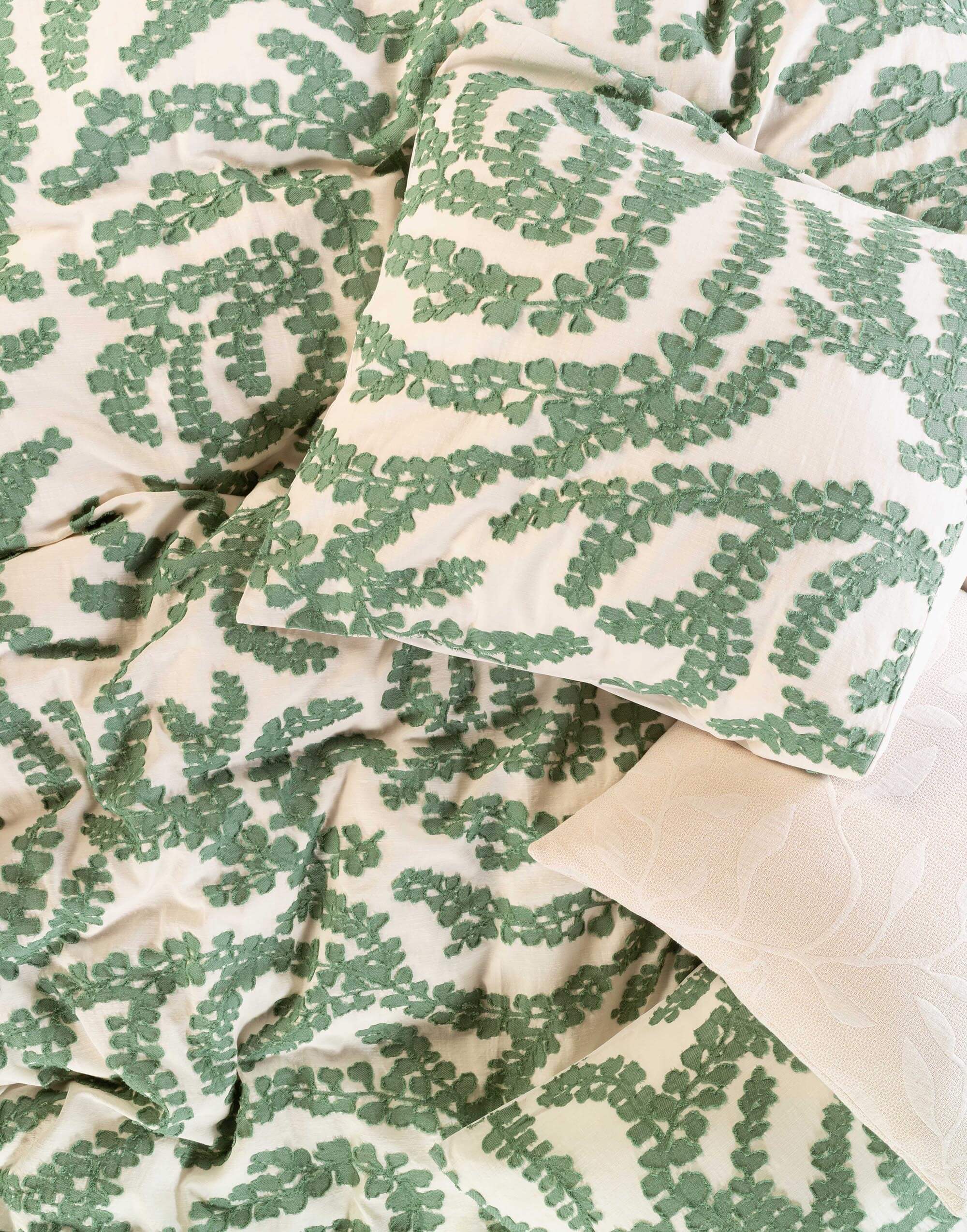 Jacquard Blattmuster Baumwoll-Satin Bettwäsche