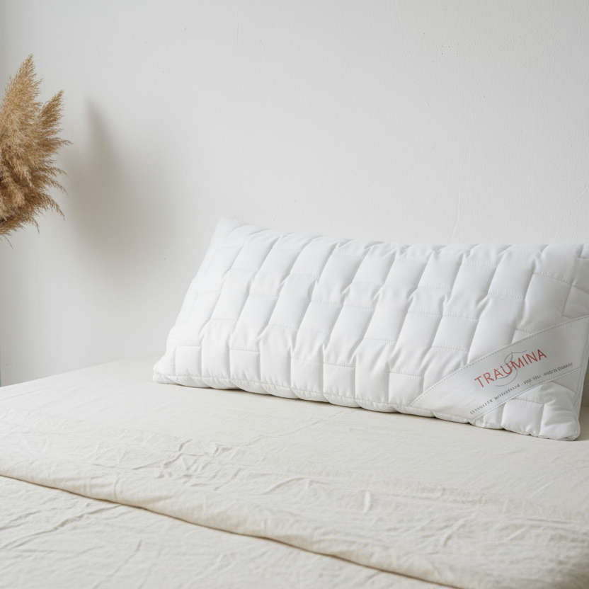 Kopfkissen 40x80 cm mit Dinkel Füllung, Bezug aus 100 % Baumwolle