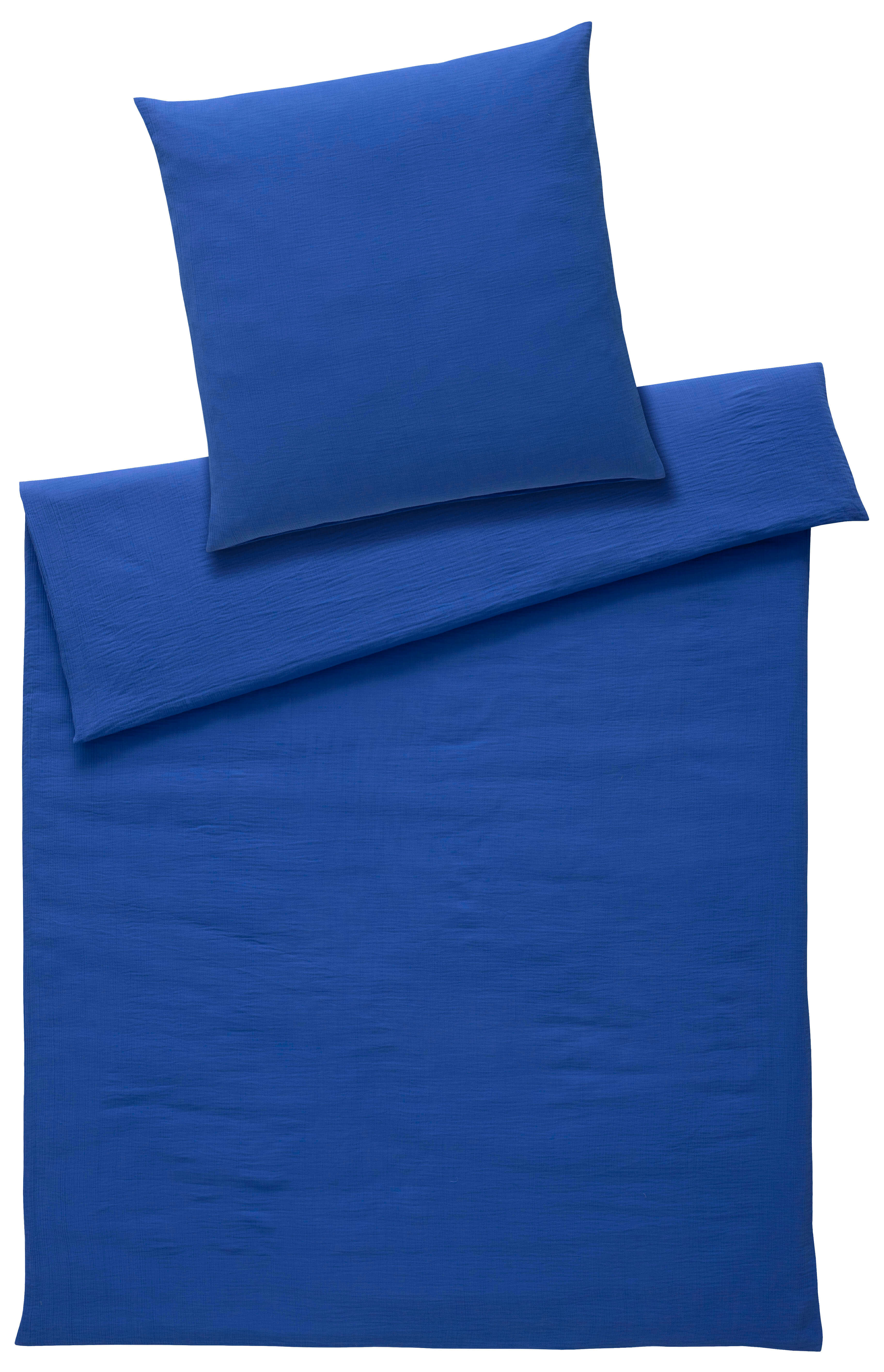 Musselin Bettwäsche Blau von Elegante, aus 100 % Baumwolle – weich, atmungsaktiv & pflegeleicht