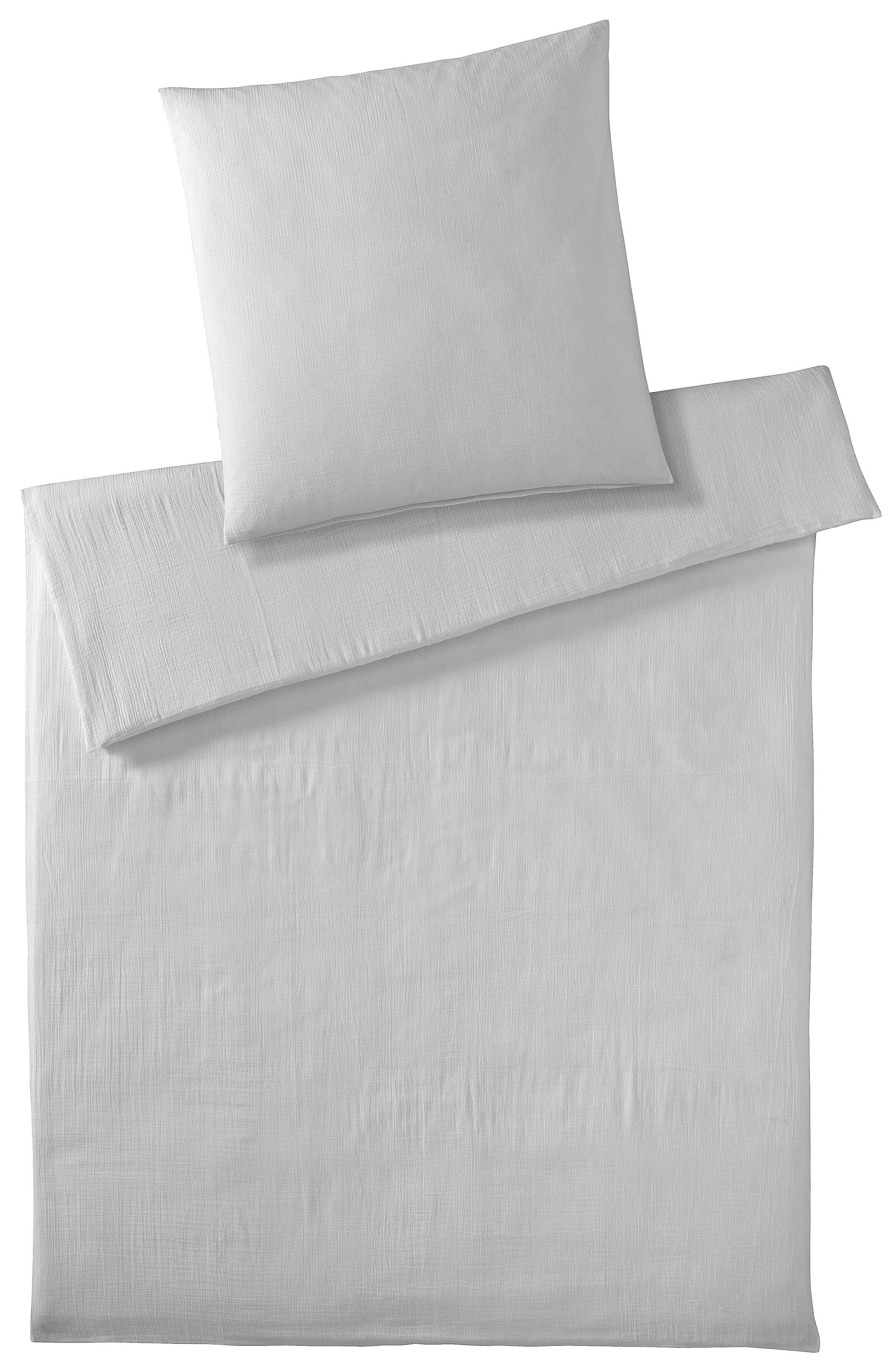 Musselin Bettwäsche Hellgrau von Elegante, aus 100 % Baumwolle – weich, atmungsaktiv & pflegeleicht
