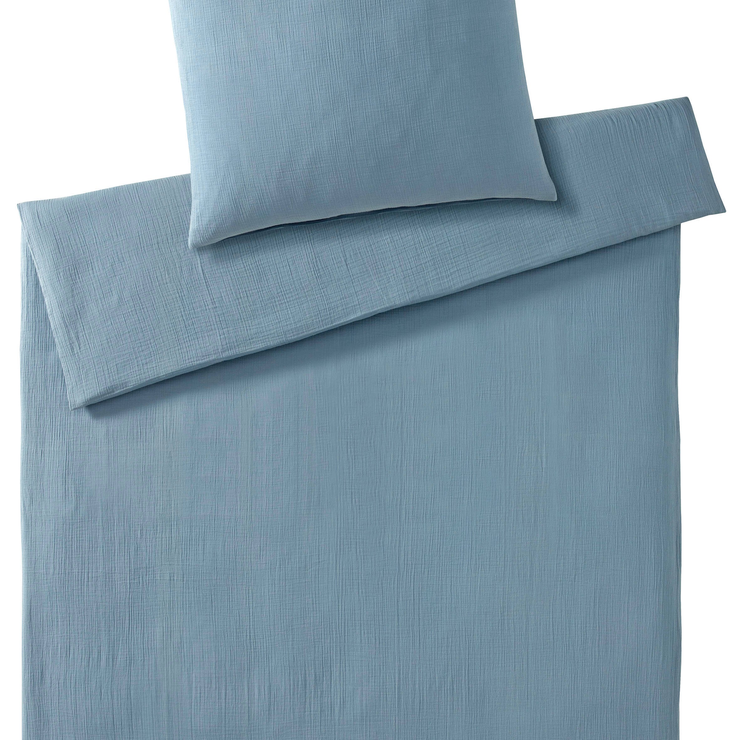 Musselin Bettwäsche hellblau von Elegante, aus 100 % Baumwolle – weich, atmungsaktiv & pflegeleicht