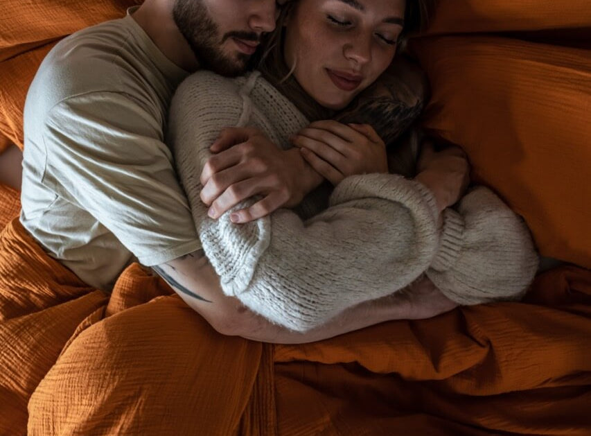 Musselin Bettwäsche 135x200 cm orange aus Bio‑Baumwolle, leicht, temperaturausgleichend