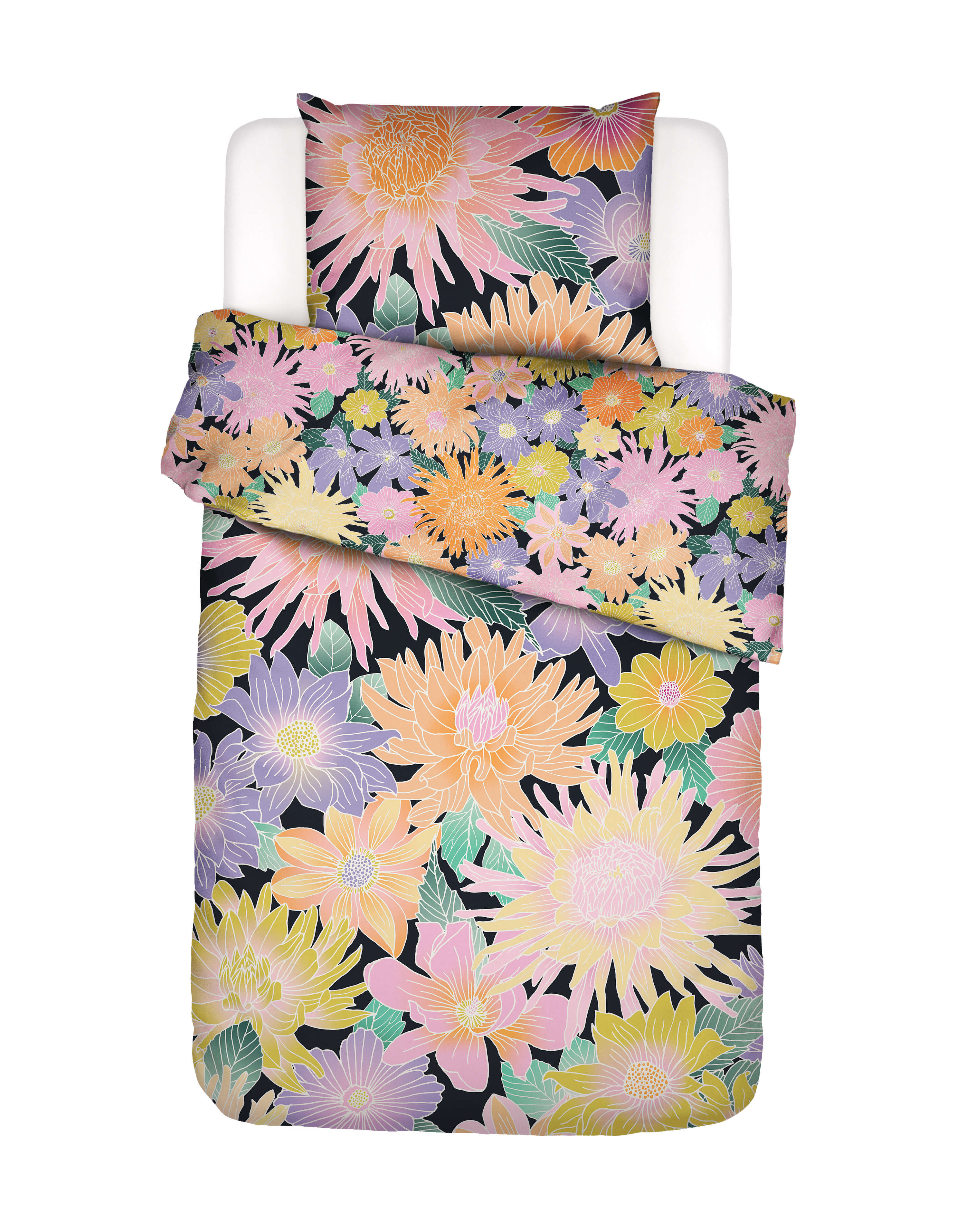 Bunte Blumen Bettwäsche aus 100 % Baumwolle von Essenza