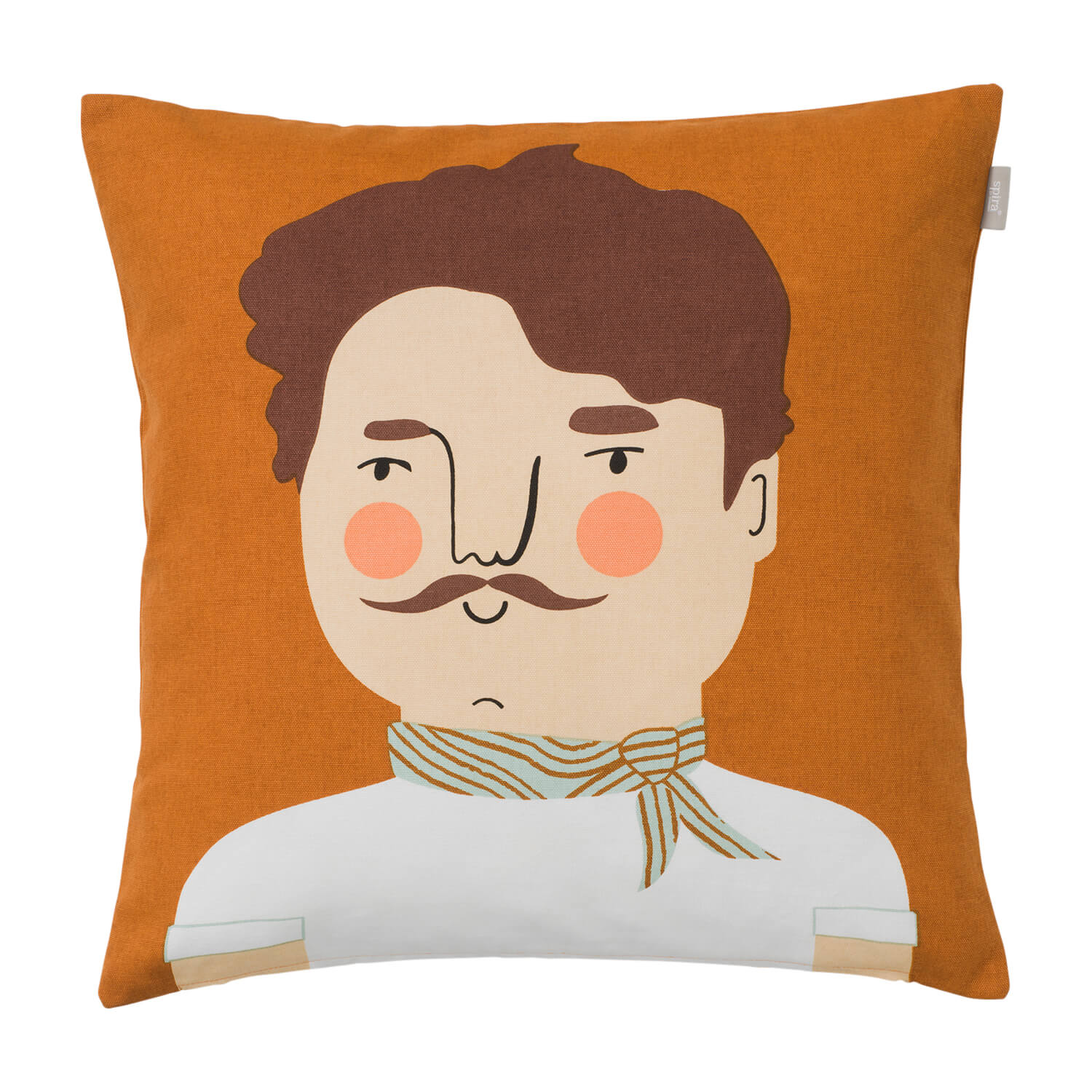 Carlos Kissenbezug von Spira mit Farben in Orange, weiß und braun. 50 x 50 cm Kissenhülle mit Reißverschluss