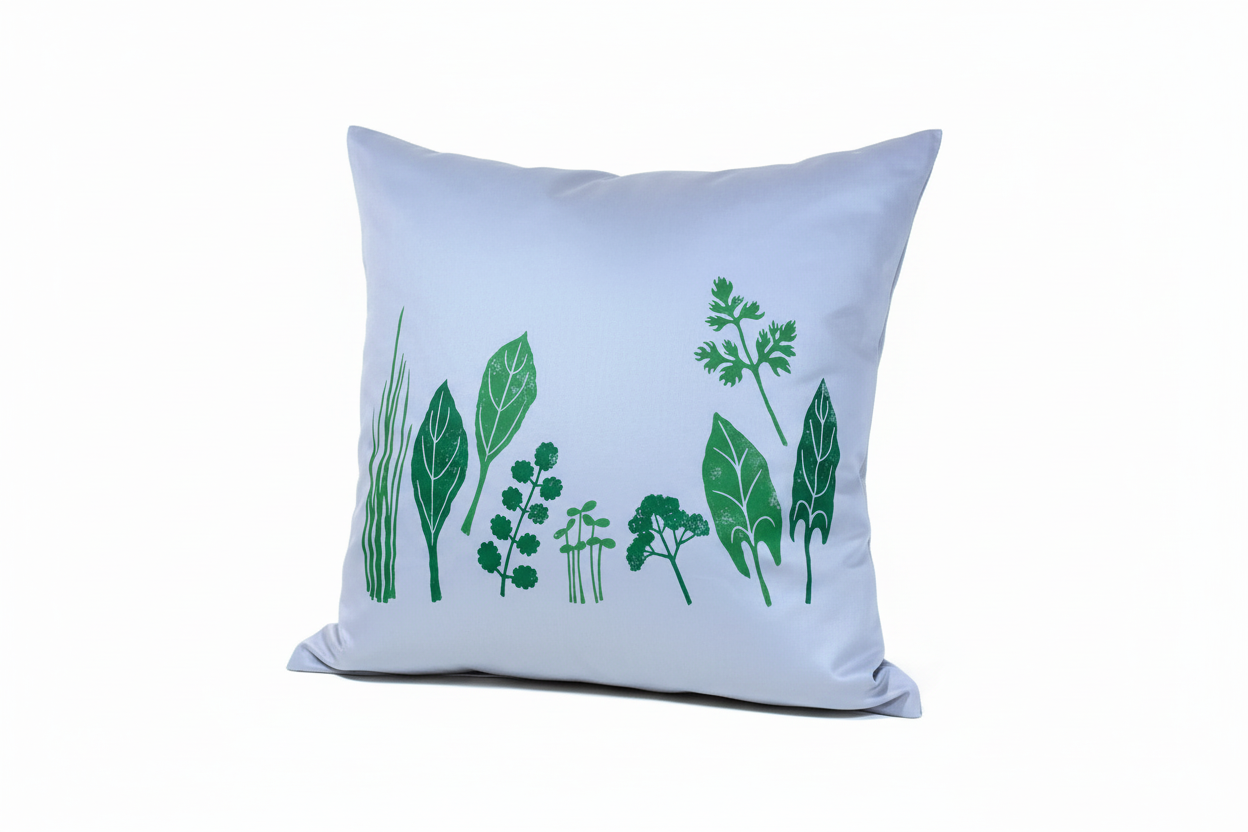 Kissenbezug mit allen Grüne Soße Kräutern in der Größe 50x50 cm