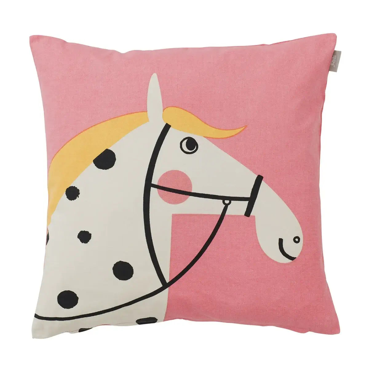 Spira Kissenbezug Lucky in Pink, 50x50 cm – aus 100 % Baumwolle mit Pferdemotiv