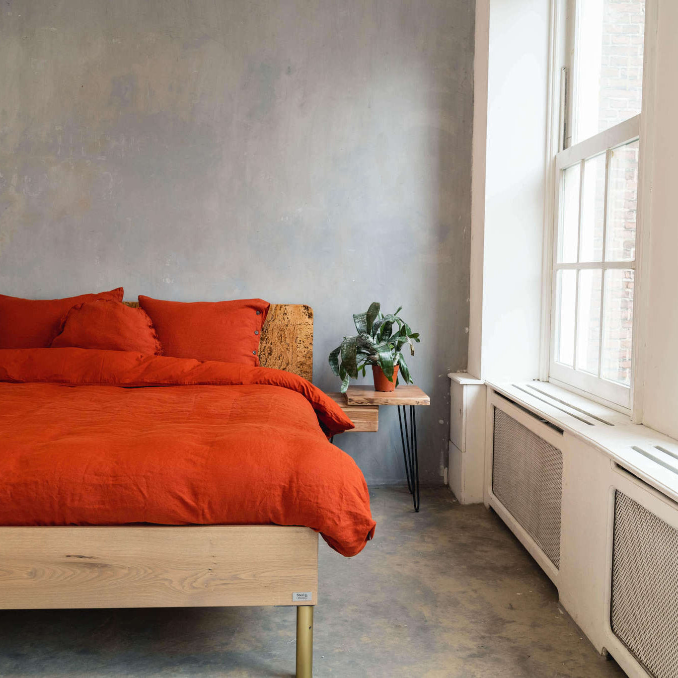 Leinen Bettwaesche Kayori Nikko in rot