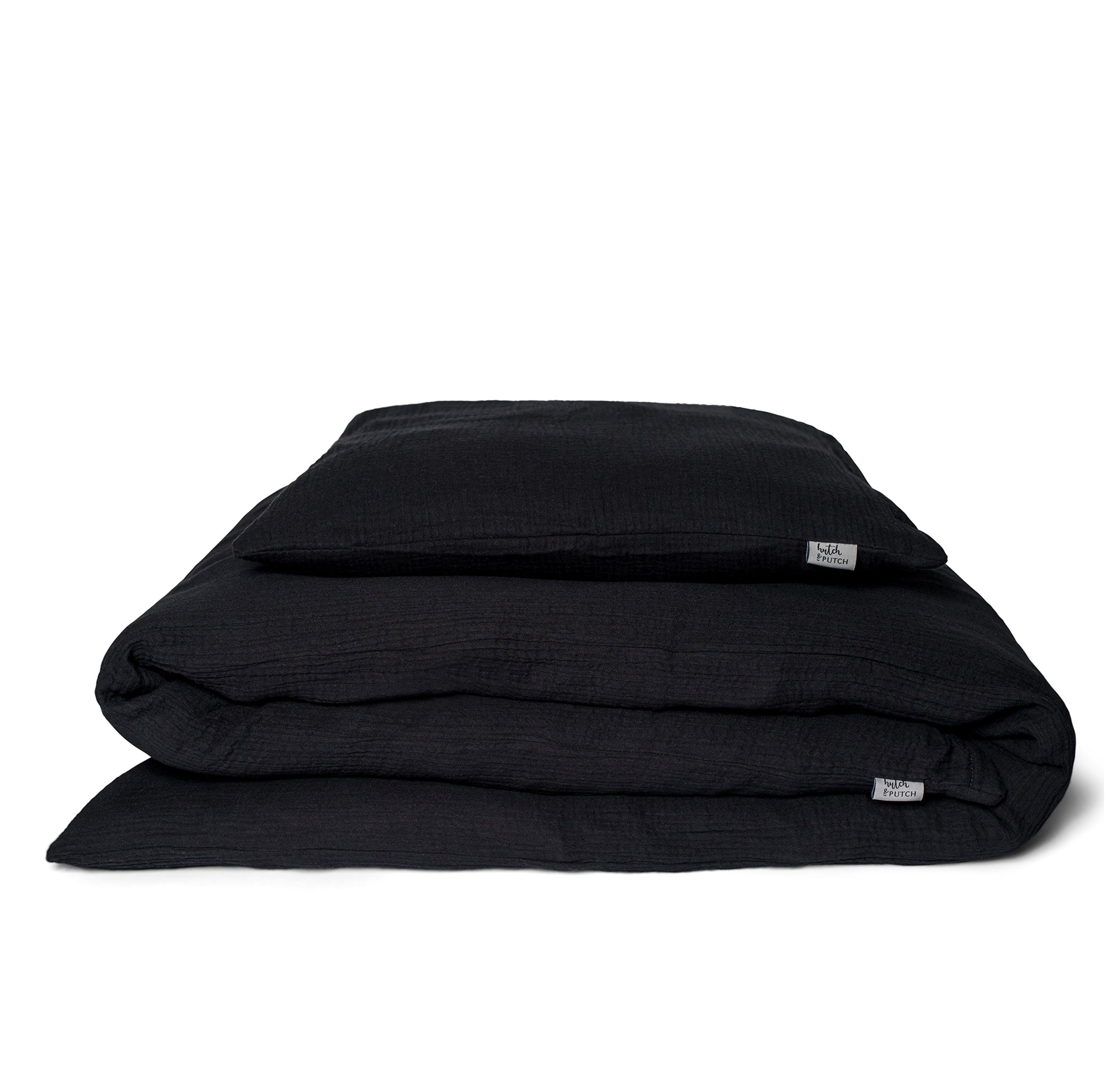 Musselin Bettwäsche 135x200 in schwarz aus 100 % Bio-Baumwolle