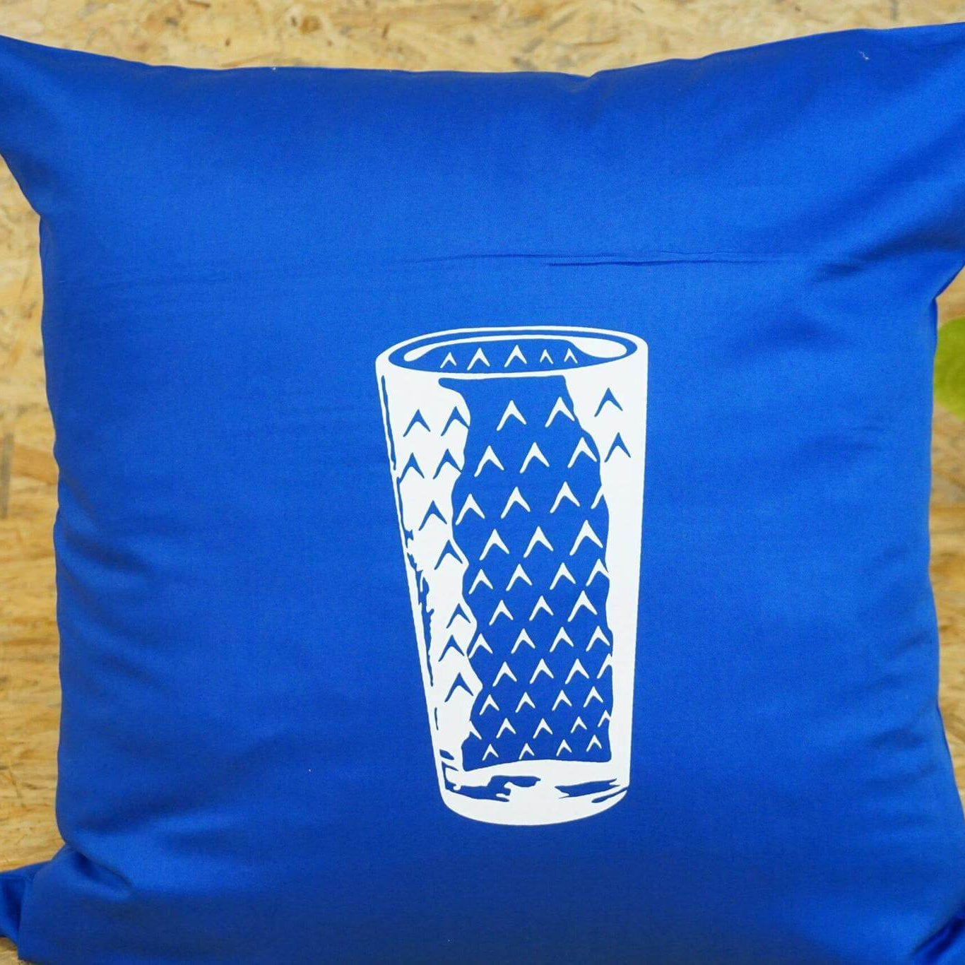 Kissenbezug Apfelwein geripptes glas blau 50cm*50cm