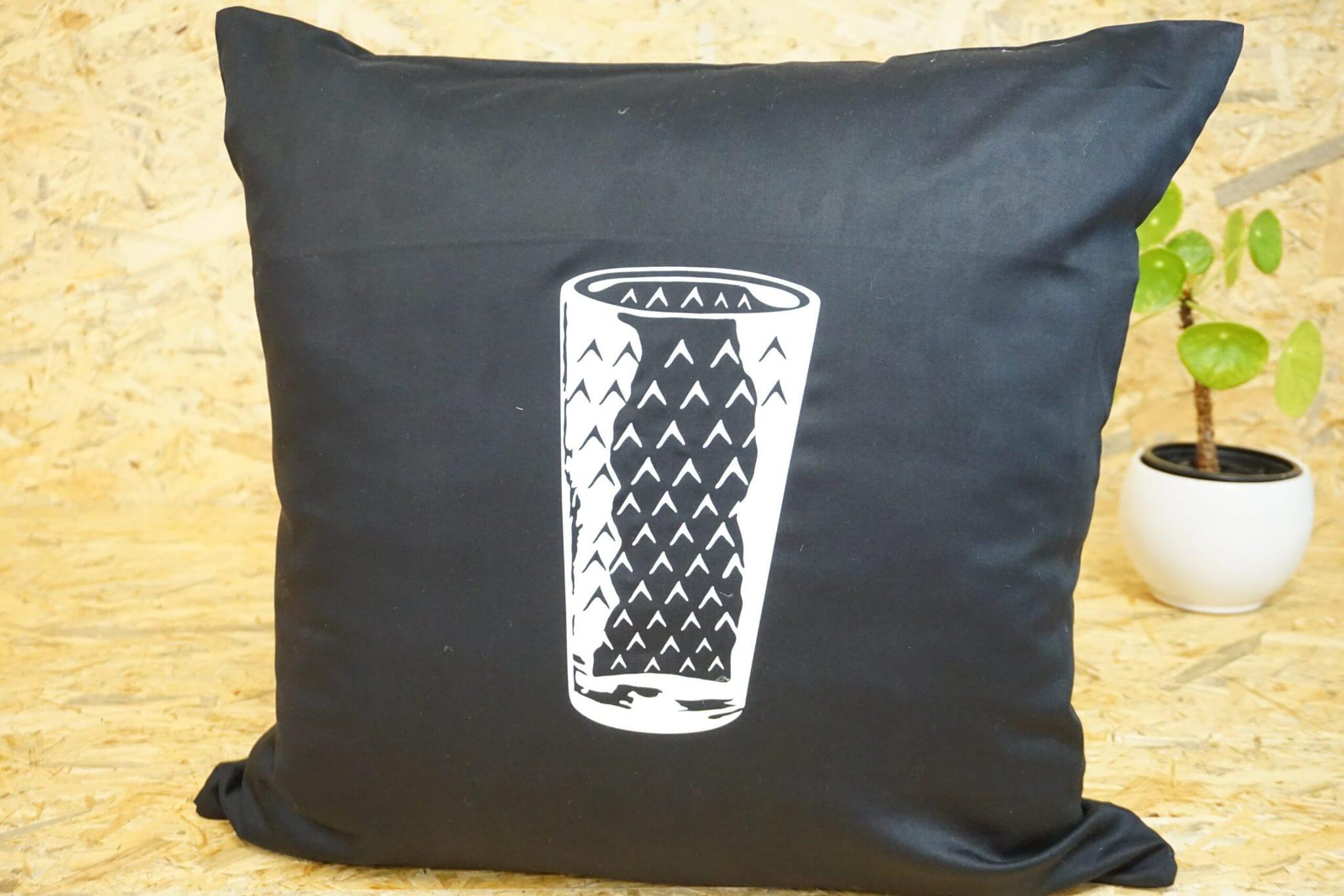 Kissenbezug schwarz Apfelwein Glass geripptes Groesse 50cm*50cm