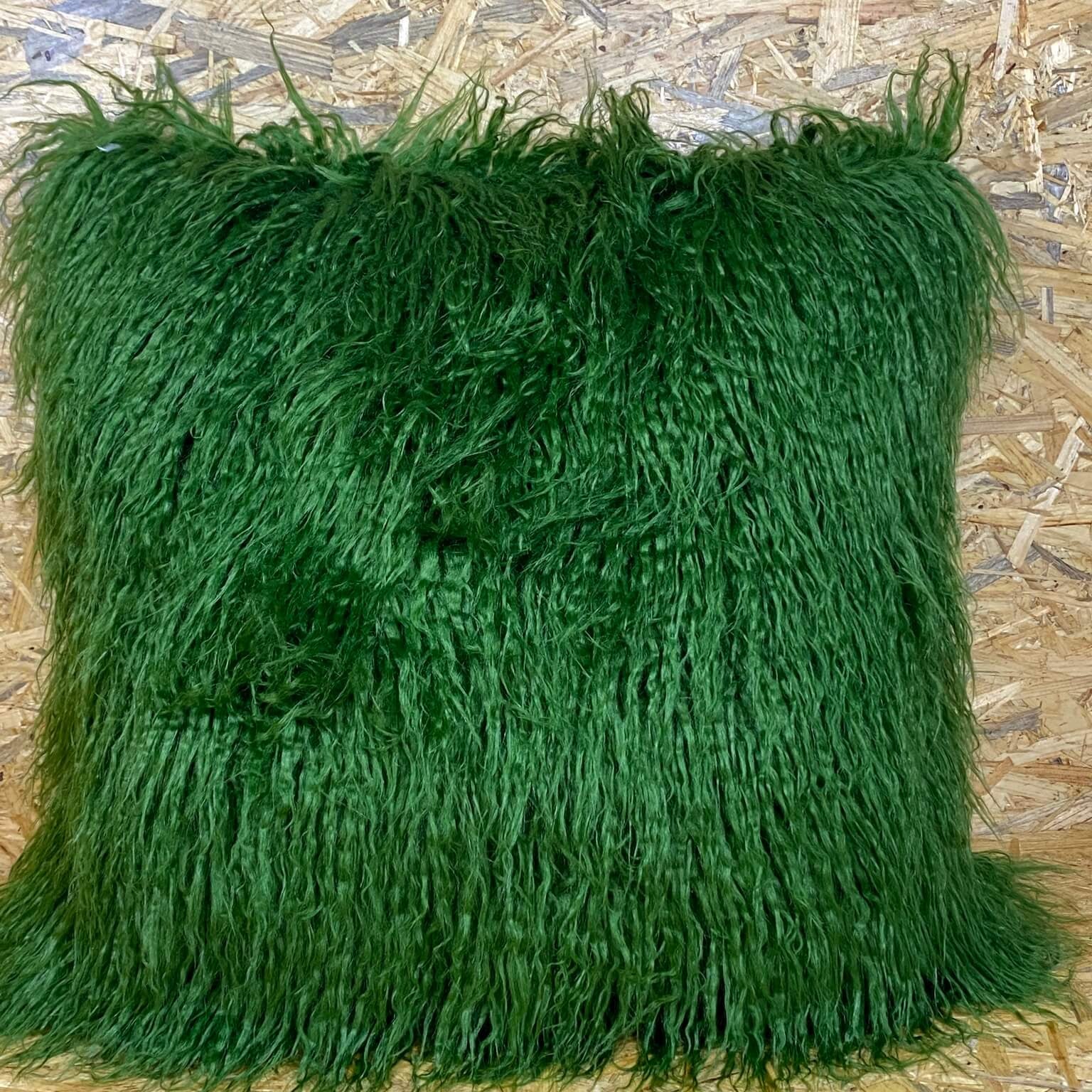 fake fur Kissenbezug grün