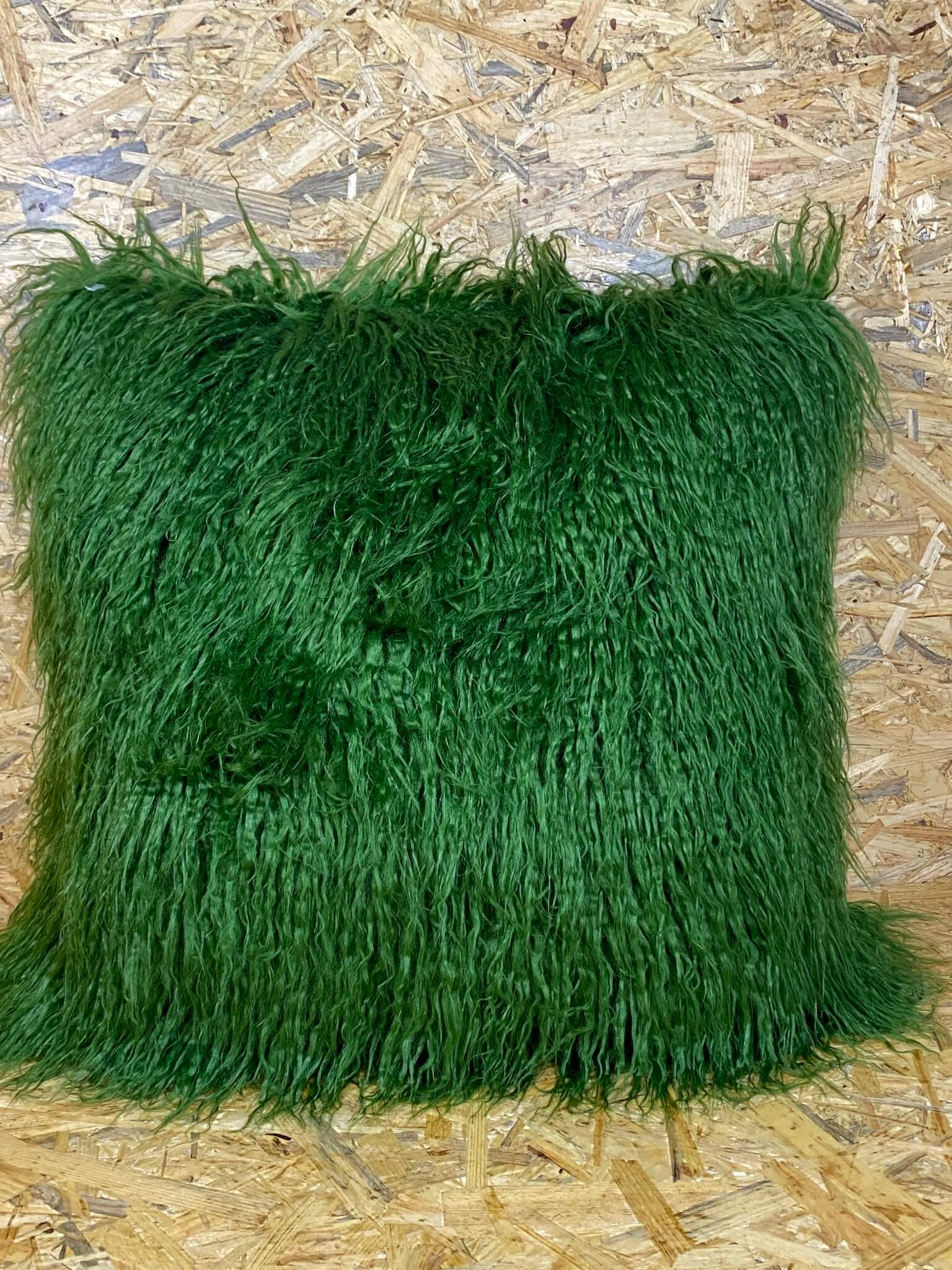 fake fur Kissenbezug grün