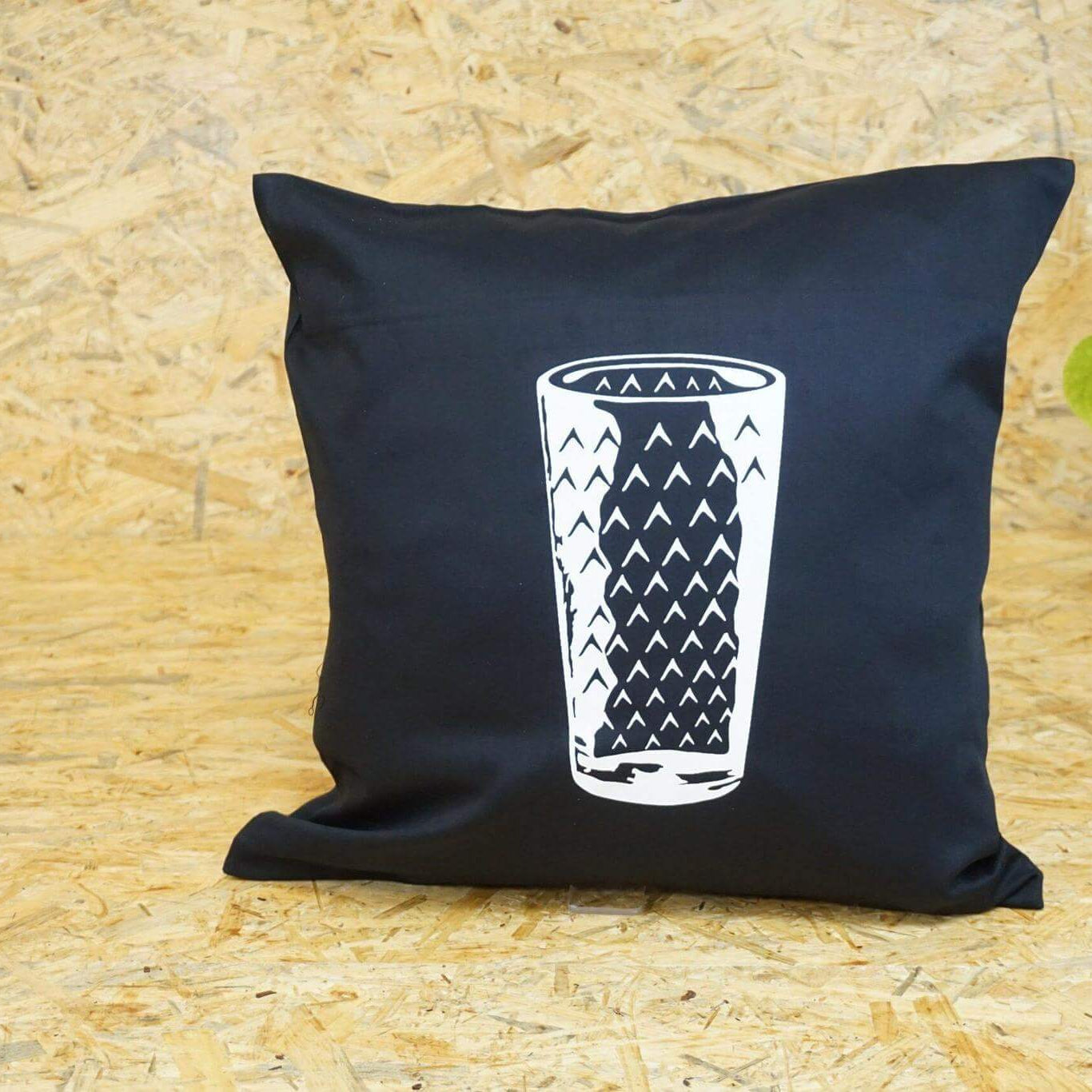 Kissenbezug schwarz mit geripptes Glas Hessen 40cm*40cm