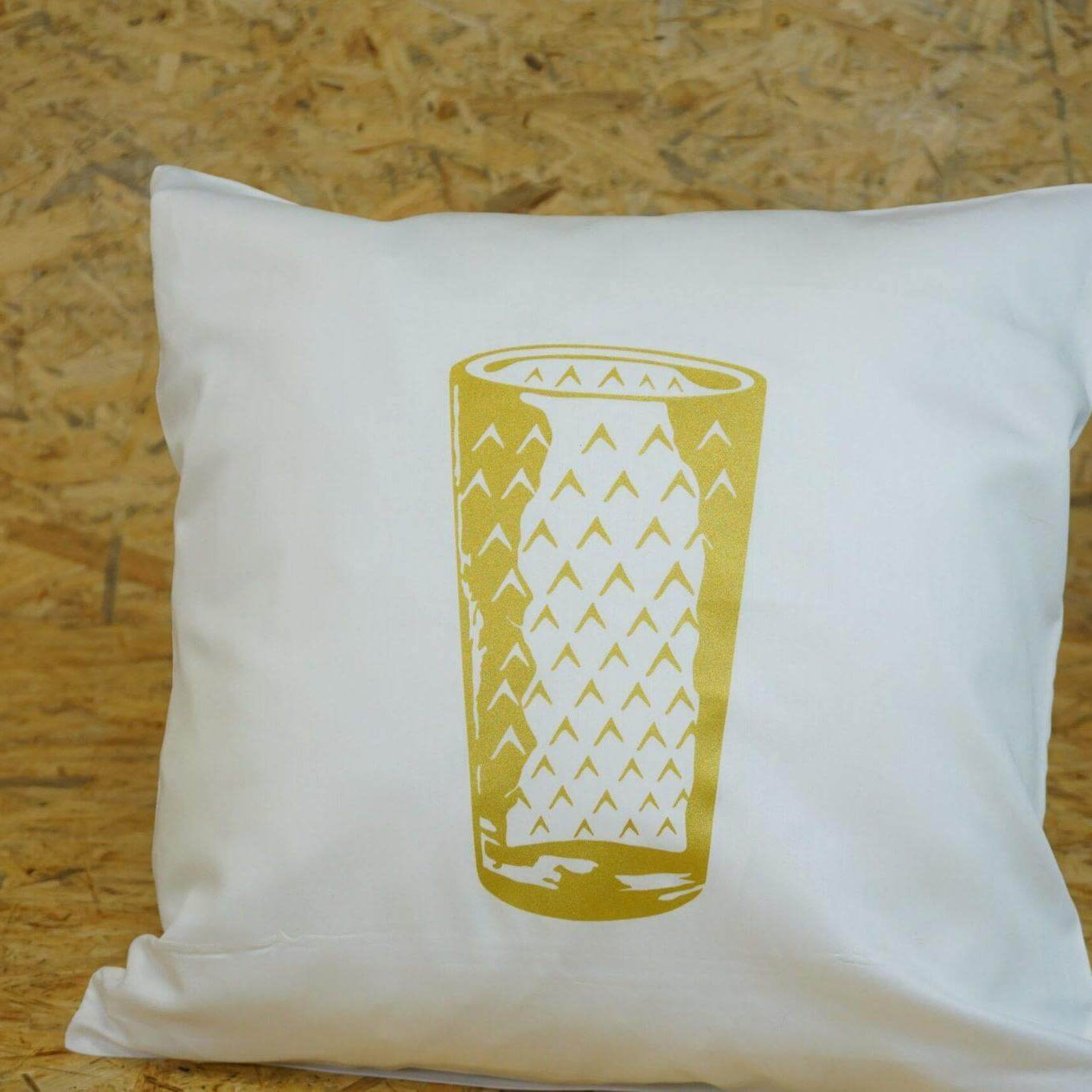 Kissenbezug weiss mit geripptes Glas Hessen 40cm*40cm