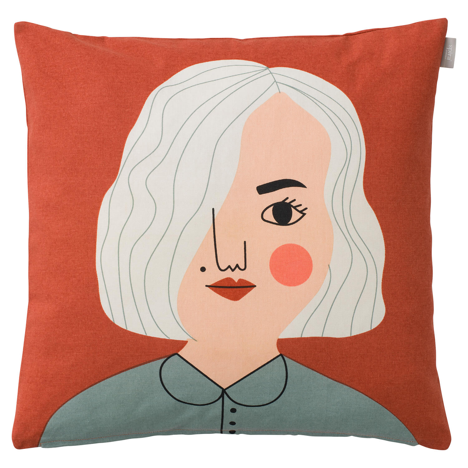 Skandinavisches Kissenbezug-Design 50x50 cm von Spira of Sweden, Modell Nike, Rot