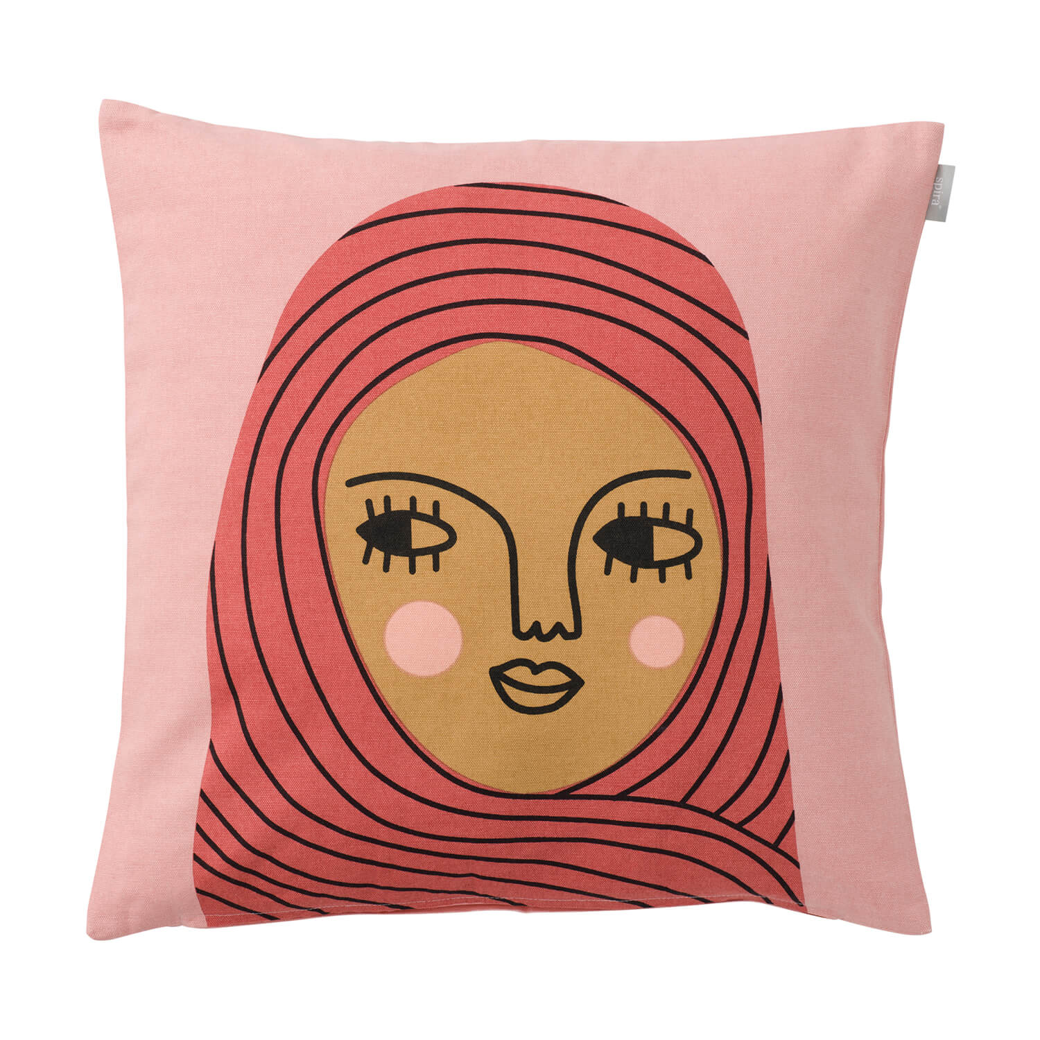 50x50 cm Kissenhülle Malinka von Spira of Sweden, coole Fra auf hellem Hintergrund
