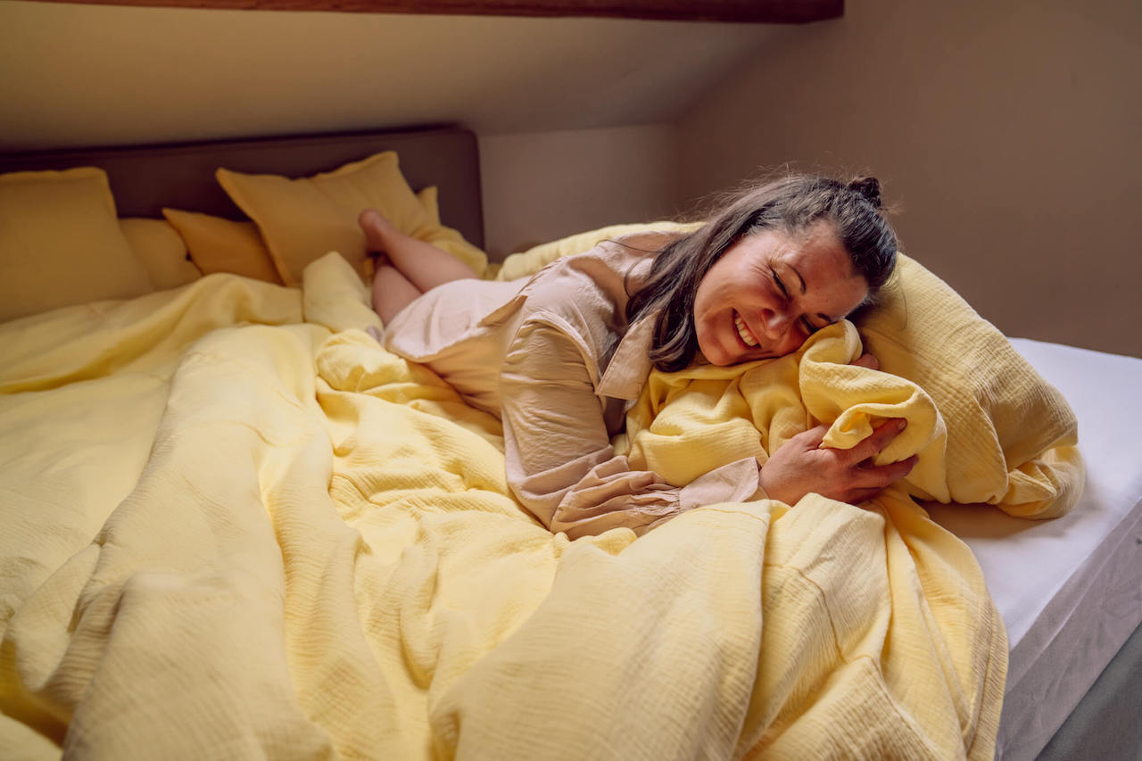 knall gelbe musselin bettwäsche