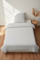 Musselin Bettwäsche Hellgrau aus 100 % Baumwolle -pflegeleicht