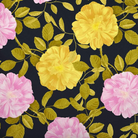 Bio Baumwolle Bettwäsche 135x200 – Nahaufnahme Rosen mit schwarz Muster, GOTS-Zertifiziert