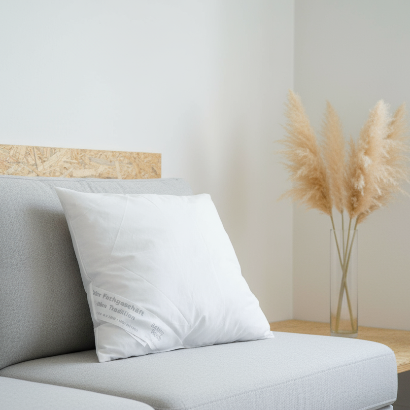 Kissen Inlett 40×40 cm – 200 g Halbdaunen, 100 % Baumwollbezug