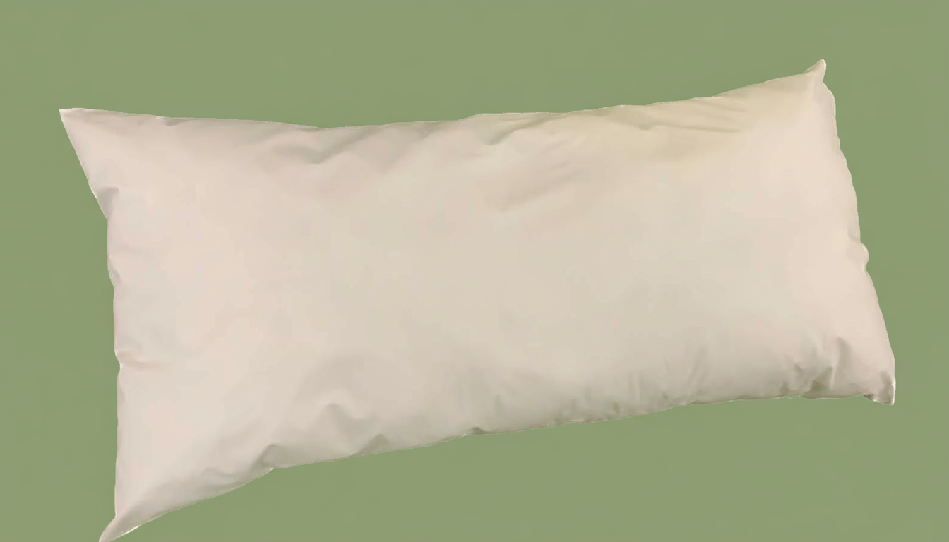 Kopfkissen 40 cm x 80 cm, waschbar, mit Faserbällchen gefüllt.