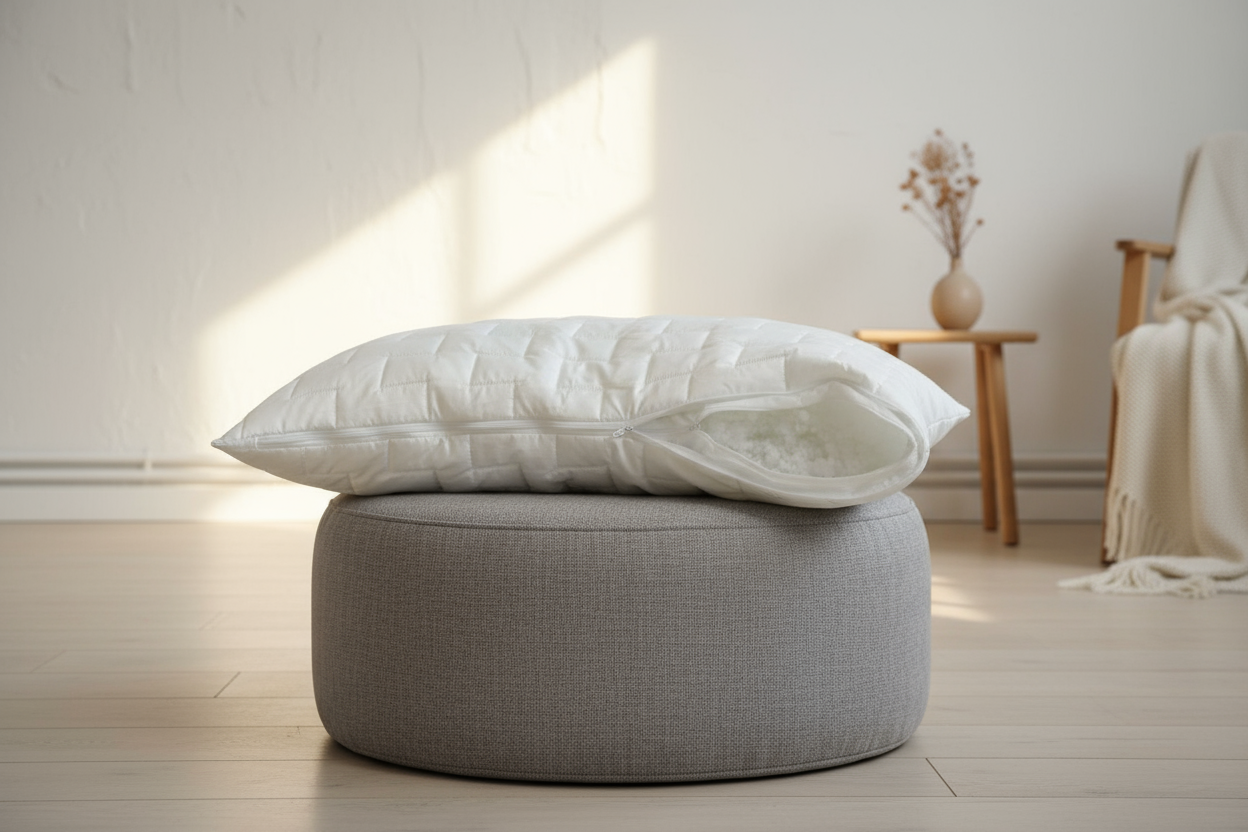 Kopfkisen 80x80 mit Reißverschluss und Faserfüllung