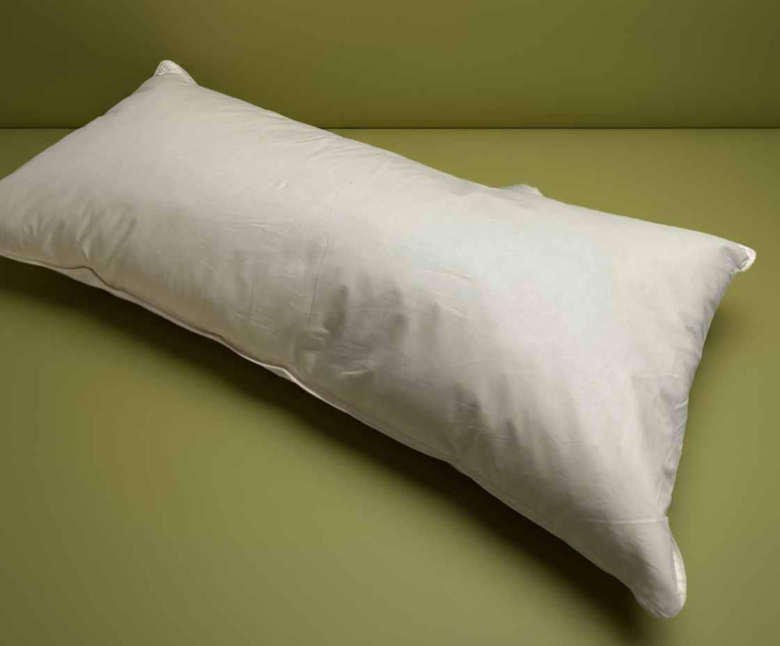 Recyceltes Daunenkissen 40x80 cm – 330 g Daunen, 100 % Baumwollbezug