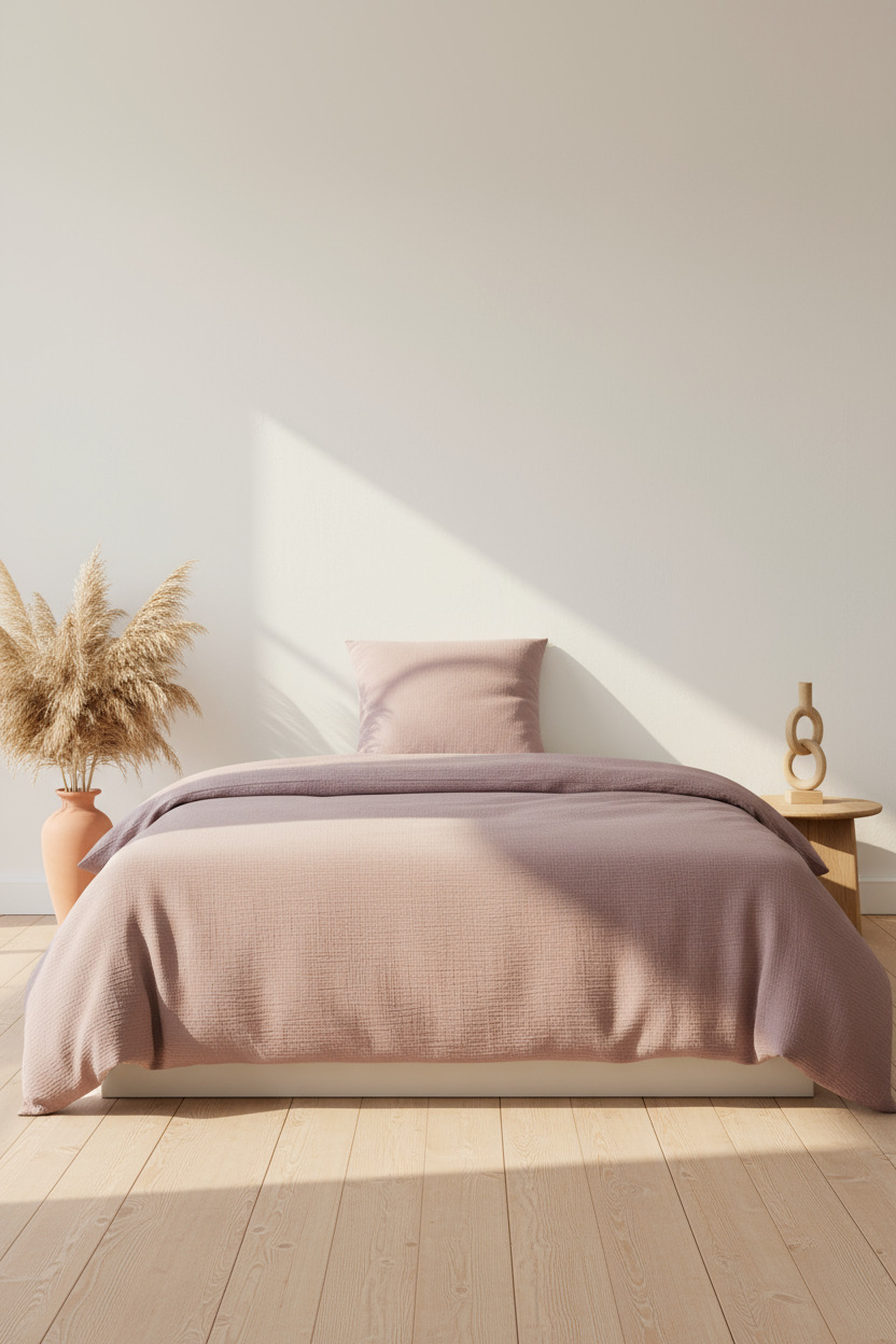 Rosa Musselin Bettwäsche aus 100 % Baumwolle – weich, atmungsaktiv & pflegeleicht