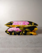Schwarze Bio-Baumwollperkal Bettwäsche 135x200 mit Motiv Französische Rose