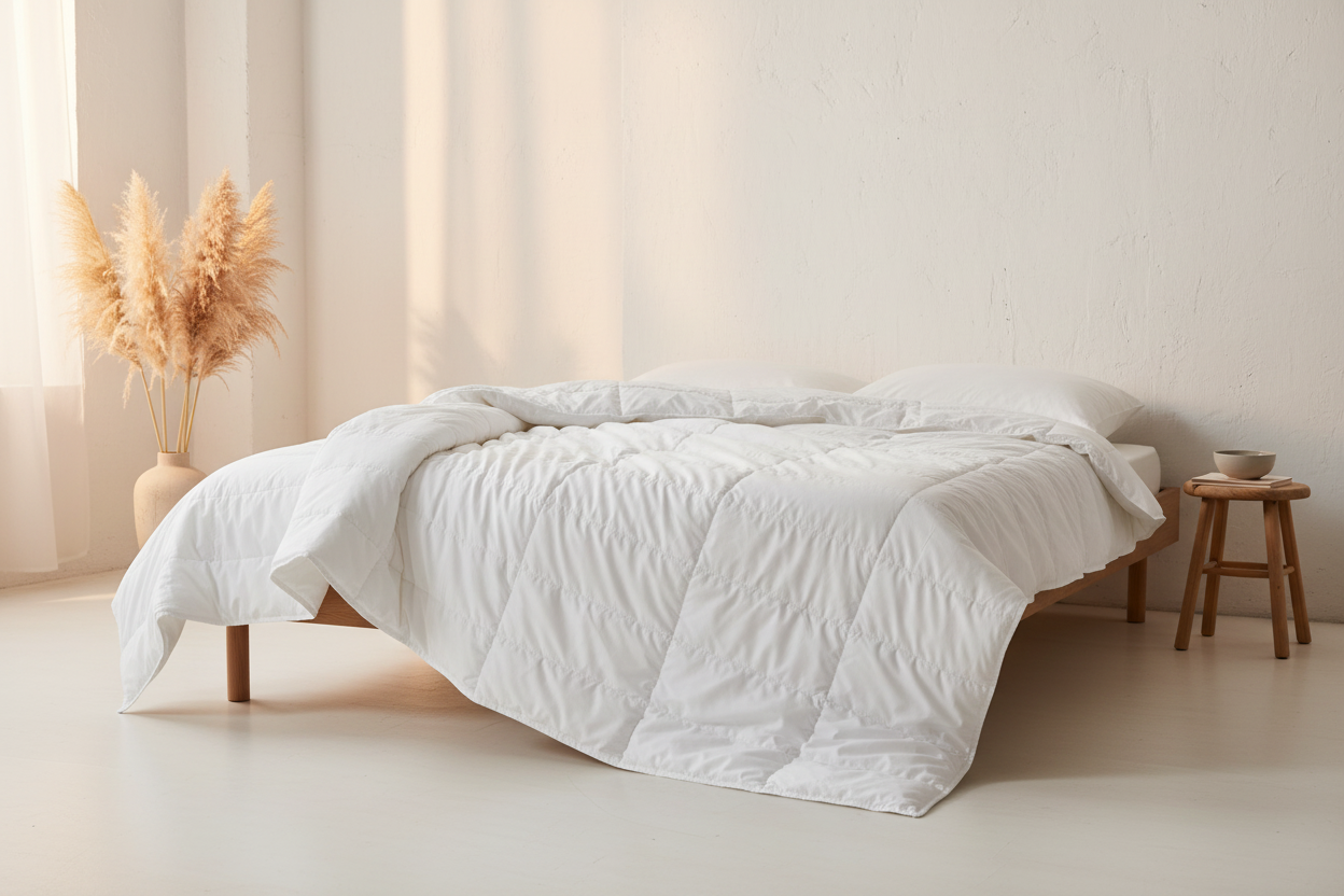 Sehr leicht Sommerdecke in 135x200 von Traumina, waschbar und trocknergeeignet, Wäremeklasse 1 im modernen Schlafzimmer