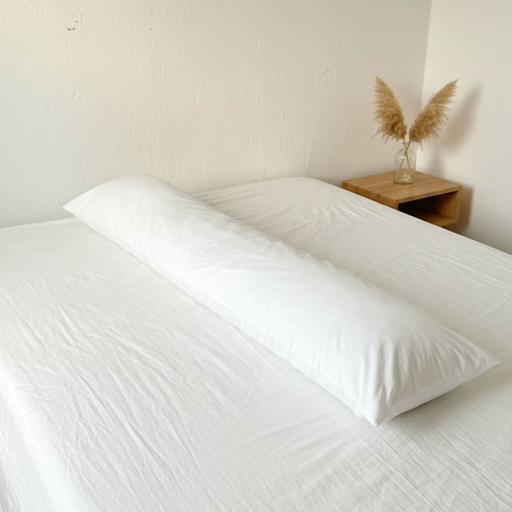 Seitenschläferkissen Bezug 160 x 35 cm in Weiß, pflegeleicht