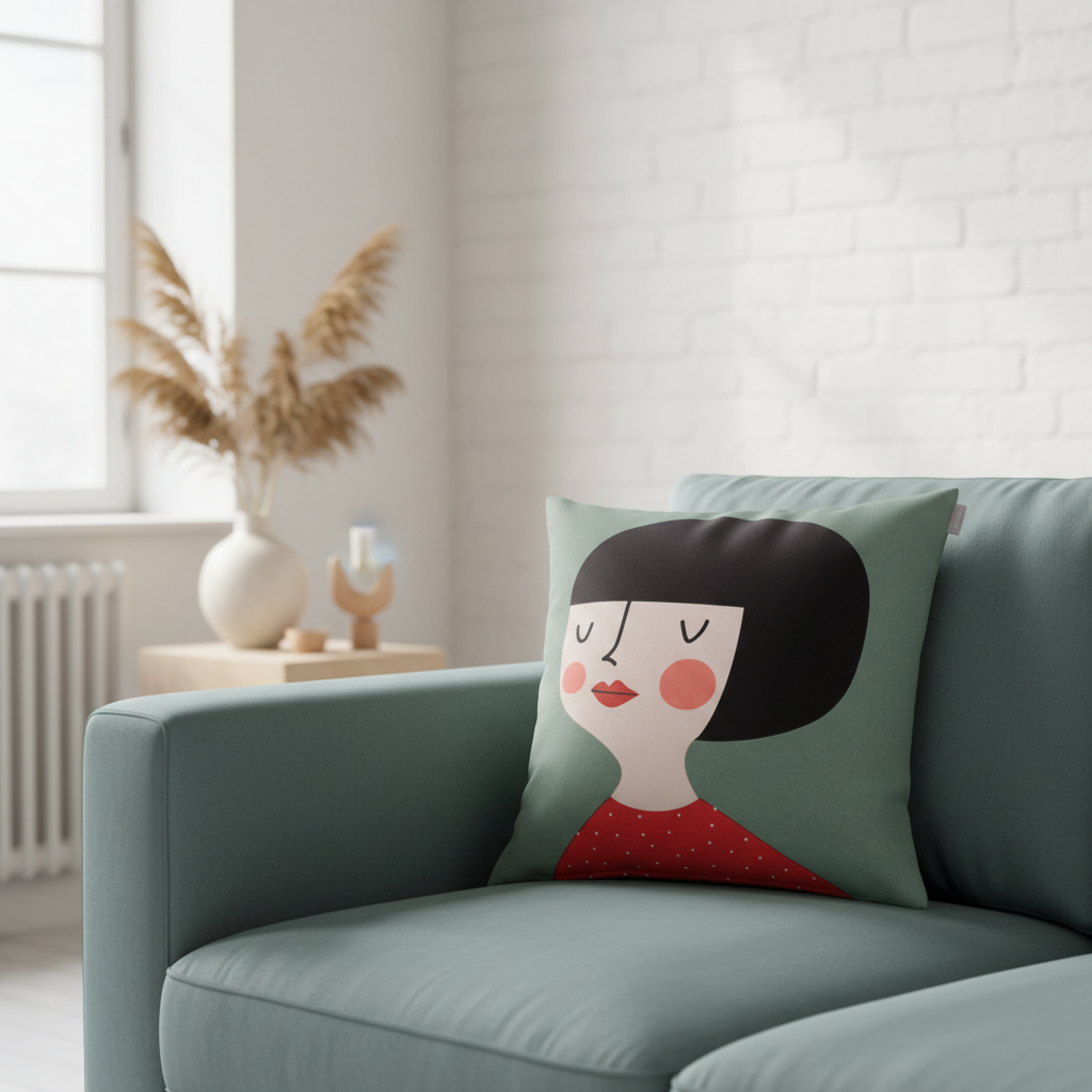 Spira Dekokissen Kerstin in grünem Farbton, mit Reißverschluss, Größe 50x50m