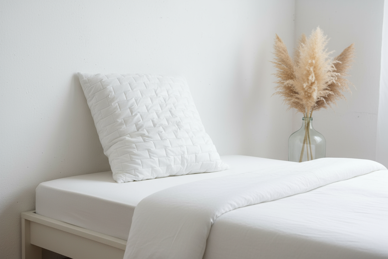 Kopfkissen 80×80 cm – 100 % Baumwollbezug, Steppung, waschbar